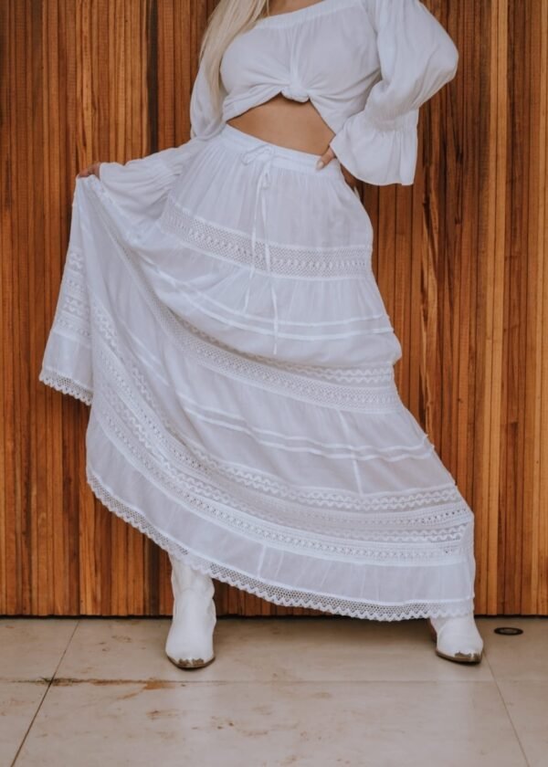 SAIA LONGA FEMININA RENDADA