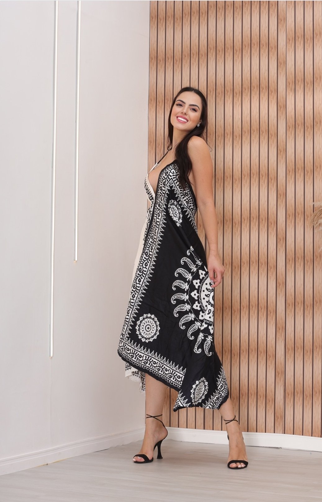 VESTIDO FEMININO LONGO DUAS PONTAS COSTAS NUA - Imagem 2