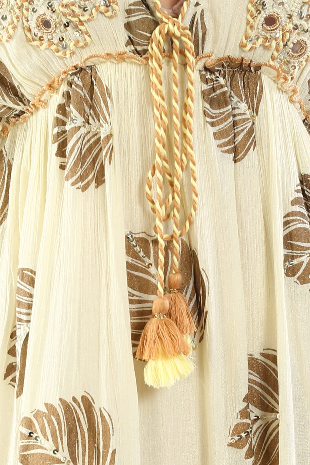 VESTIDO LONGO FEMININO BOHO DEGRADÊ COM BORDADOS E FRANJAS - Imagem 5